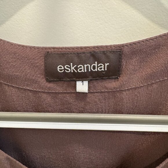 ESKANDAR Silk Pleated Wide Sleeveless Tank Top Blouse Shell (Size 1) - Picture 6 of 6